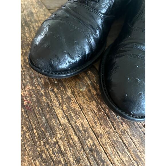 Zelli Made in Italy Ostrich Quill Oxford Casual Dress Shoes Size 8.5 M JL - Picture 5 of 10